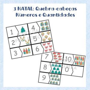 Números e Quantidades – Quebra-cabeça: Natal