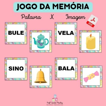 Jogo da memória palavra x imagem.