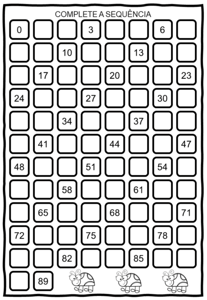SEQUENCIA NUMERICA 0 A 100 PRETO E BRANCO - Image 8