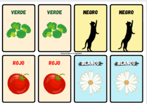 Jogo da memória das cores (ESPANHOL)