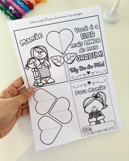Cartão Dia das Mães Coração 3D - Image 5