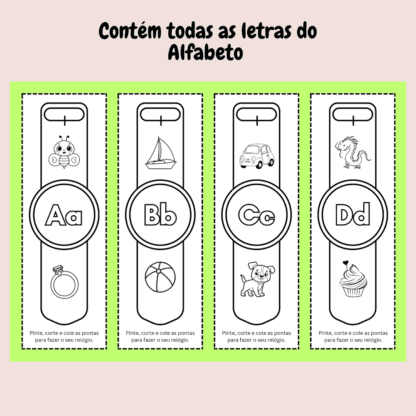 Atividades Pinta Letra e Relógio do alfabeto - Image 4