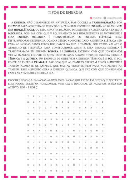 Caça-palavras: tipos de energia - Image 2