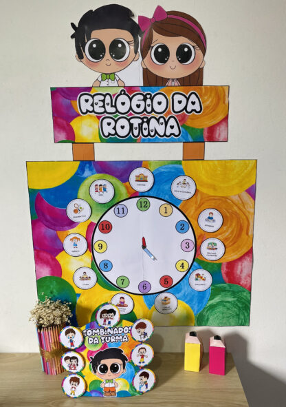 Relógio da rotina + combinados da turma