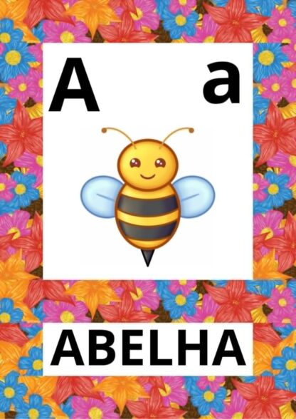 ALFABETO DE PAREDE LETRAS BASTÃO TEMA JARDIM