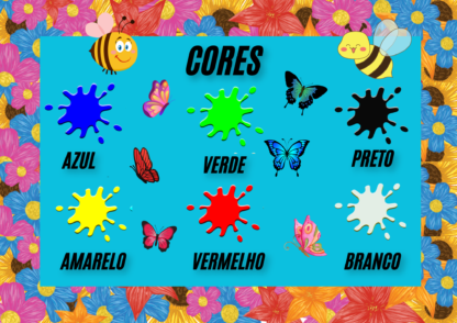 CARTAZ CORES COM O TEMA JARDIM