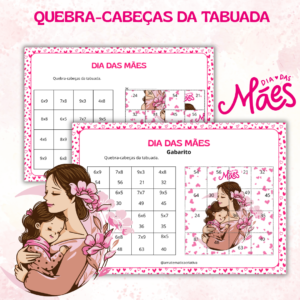 Quebra-cabeças da Tabuada – Atividade Especial de Dia das Mães