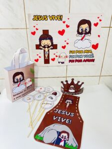🎉✨ KIT apresentação PÁSCOA CRISTÃ – “JESUS VIVE”