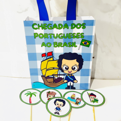 Sacola de história - chegada dos portugueses ao Brasil